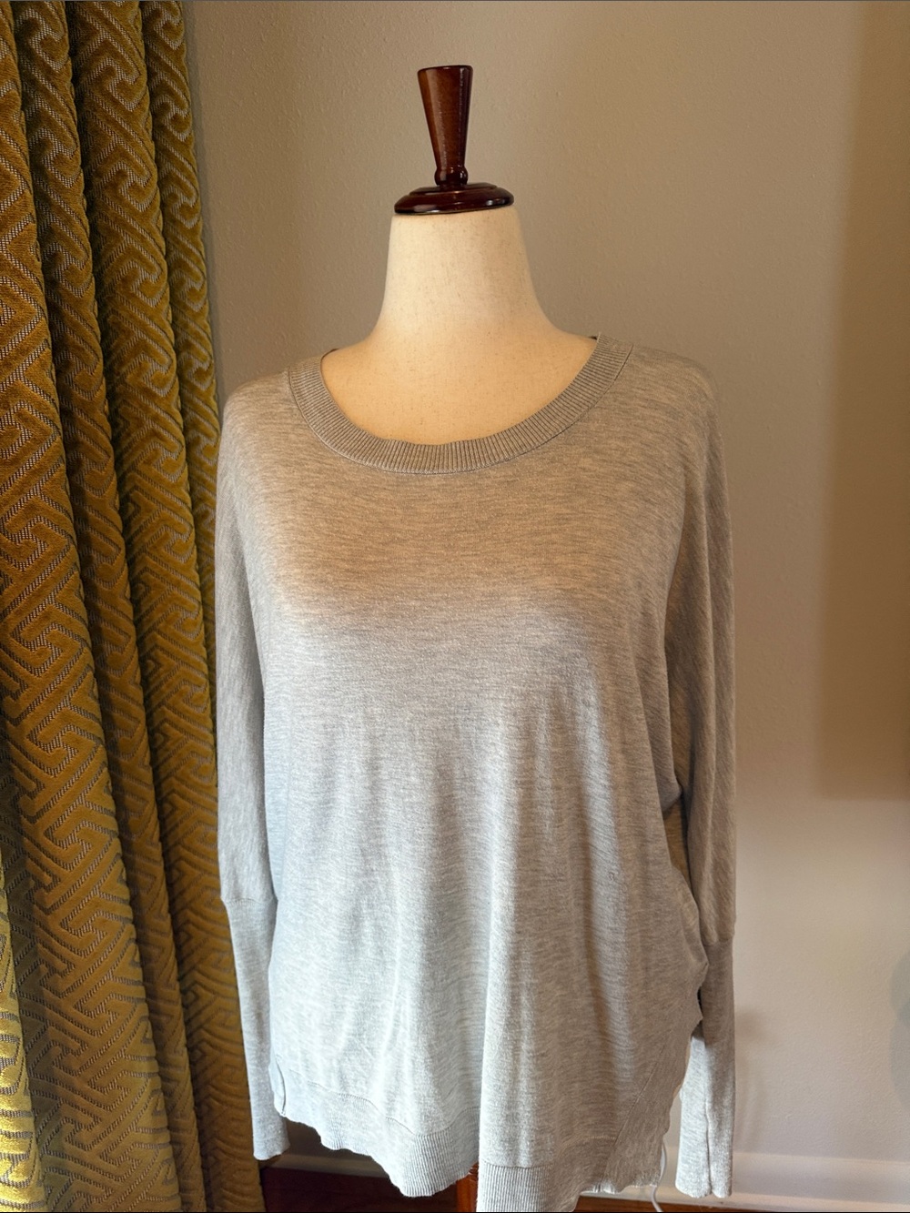 Anthropologie Light Gray Cozy Crewneck Sweater